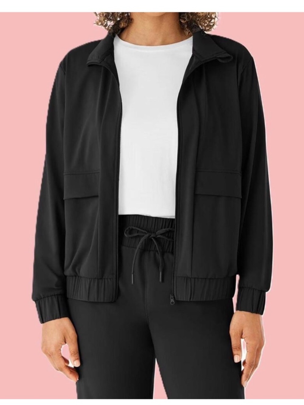 Member’s Mark Women’s Travel Jacket Black Full Zip Large New In Package